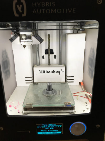 3D-Druck unseres Beispielteils: ein Getriebezahnrad für einen Handmixer